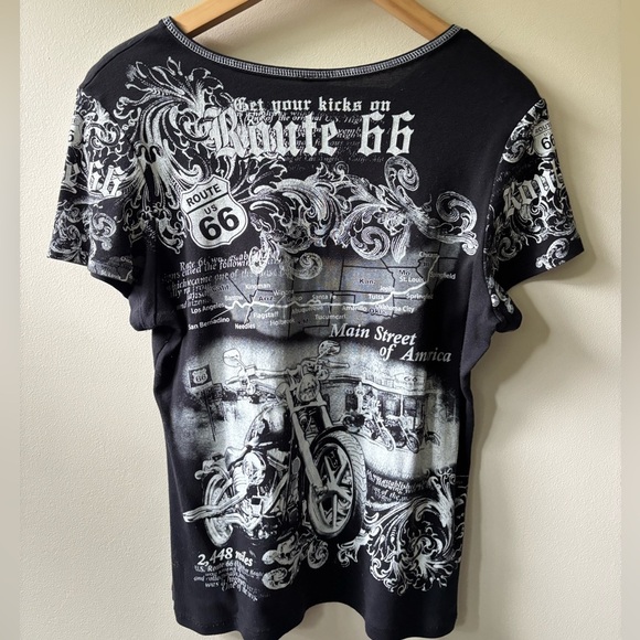 Vintage Paper Tag Route 66 Graphic T-Shirt - Picture 5 of 8